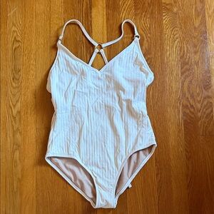 Elegant Cream Strappy Swimsuit